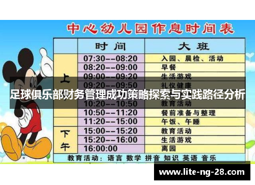 足球俱乐部财务管理成功策略探索与实践路径分析 足球俱乐部财务管理成功策略探索与实践路径分析